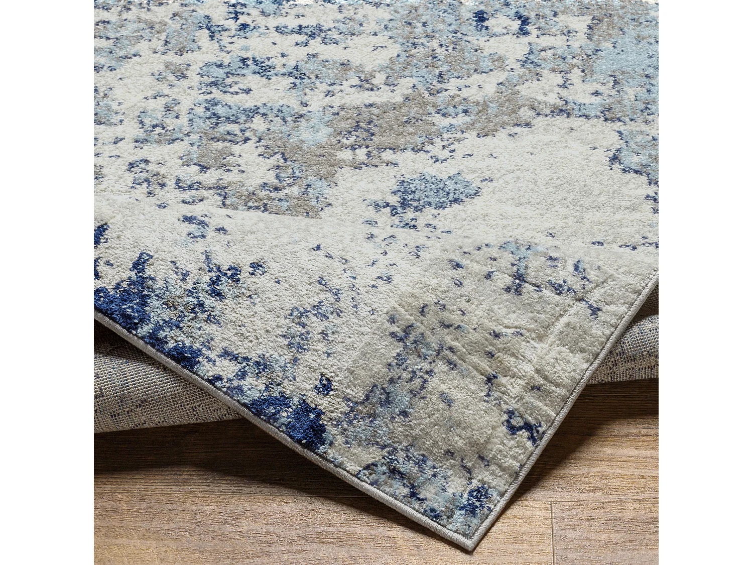Tapis Abstrait Moderne - Bleu/Gris/Blanc - 120x170cm - SARAH