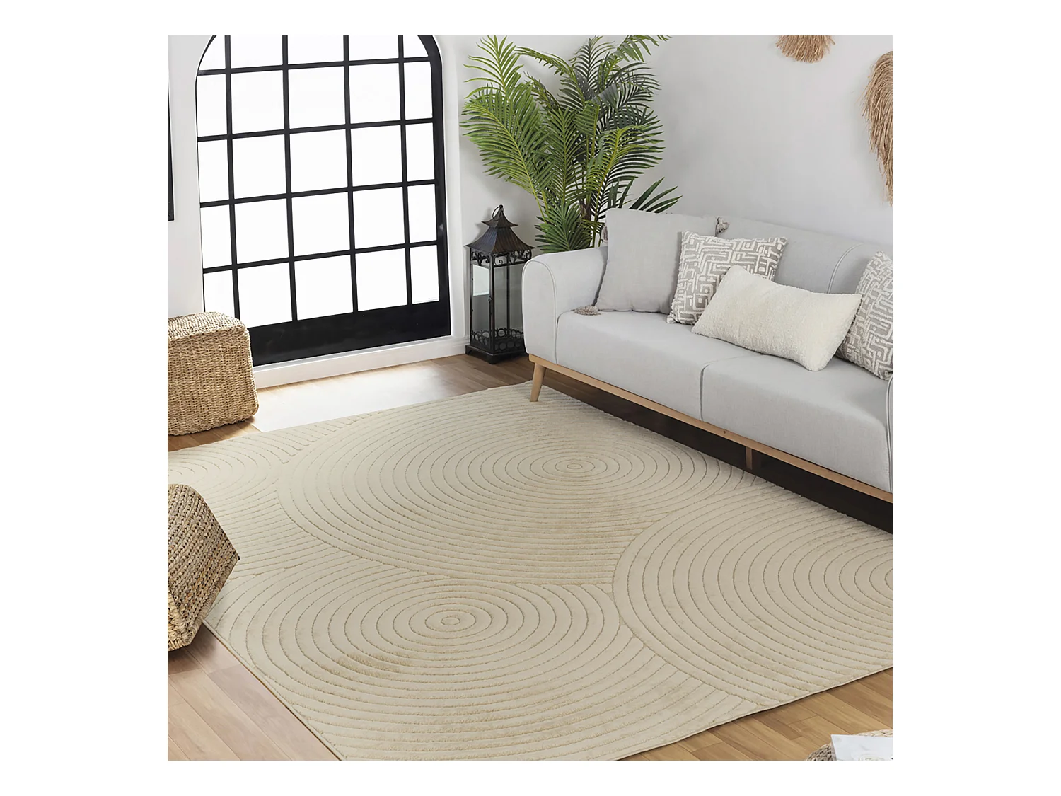 Tapis d'Intérieur/Extérieur Scandinave Moderne - Beige - 120x170cm - KOANA