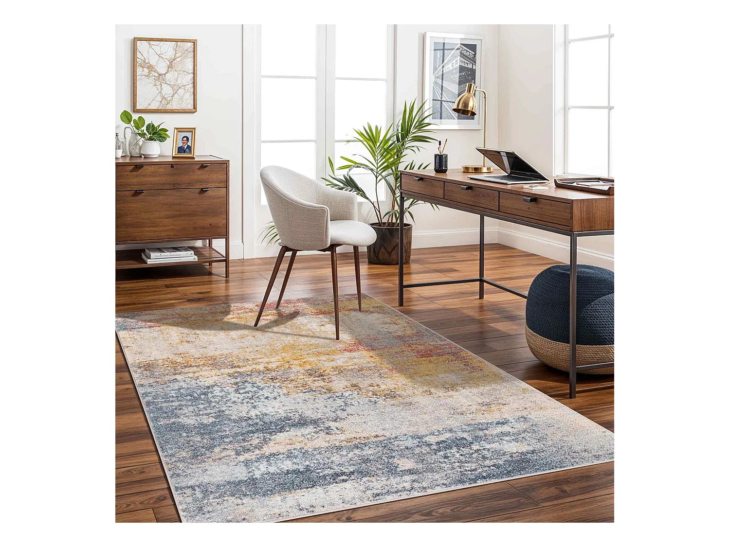 Tapis Abstrait Moderne - Multicolore/Orange - 120x170cm - VALERIE