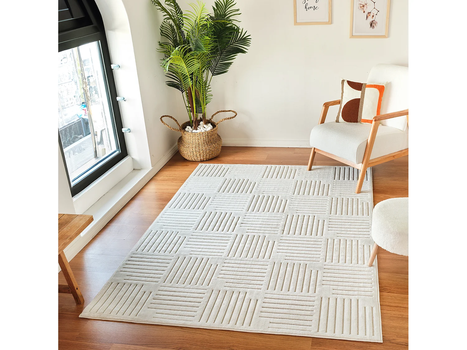 Modern Scandinavisch Tapijt - Wit - 120x170cm - MIDORI