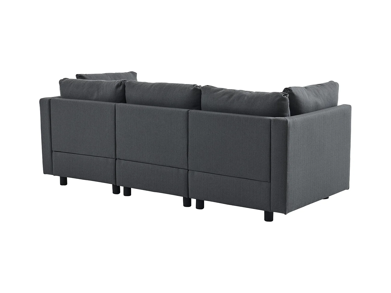 Canapé d'angle 3 places avec repose-pieds amovible - super moelleux et doux - Gris