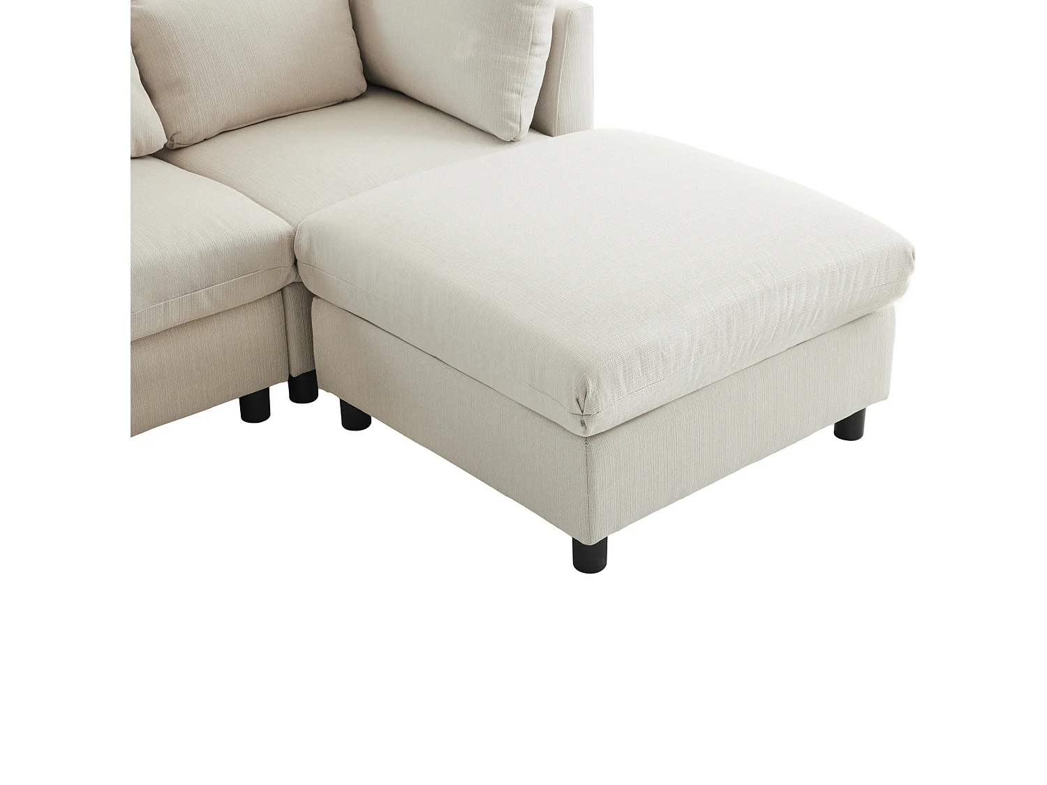 3-zits hoekbank met afneembare voetsteun - super pluche en zacht - Beige