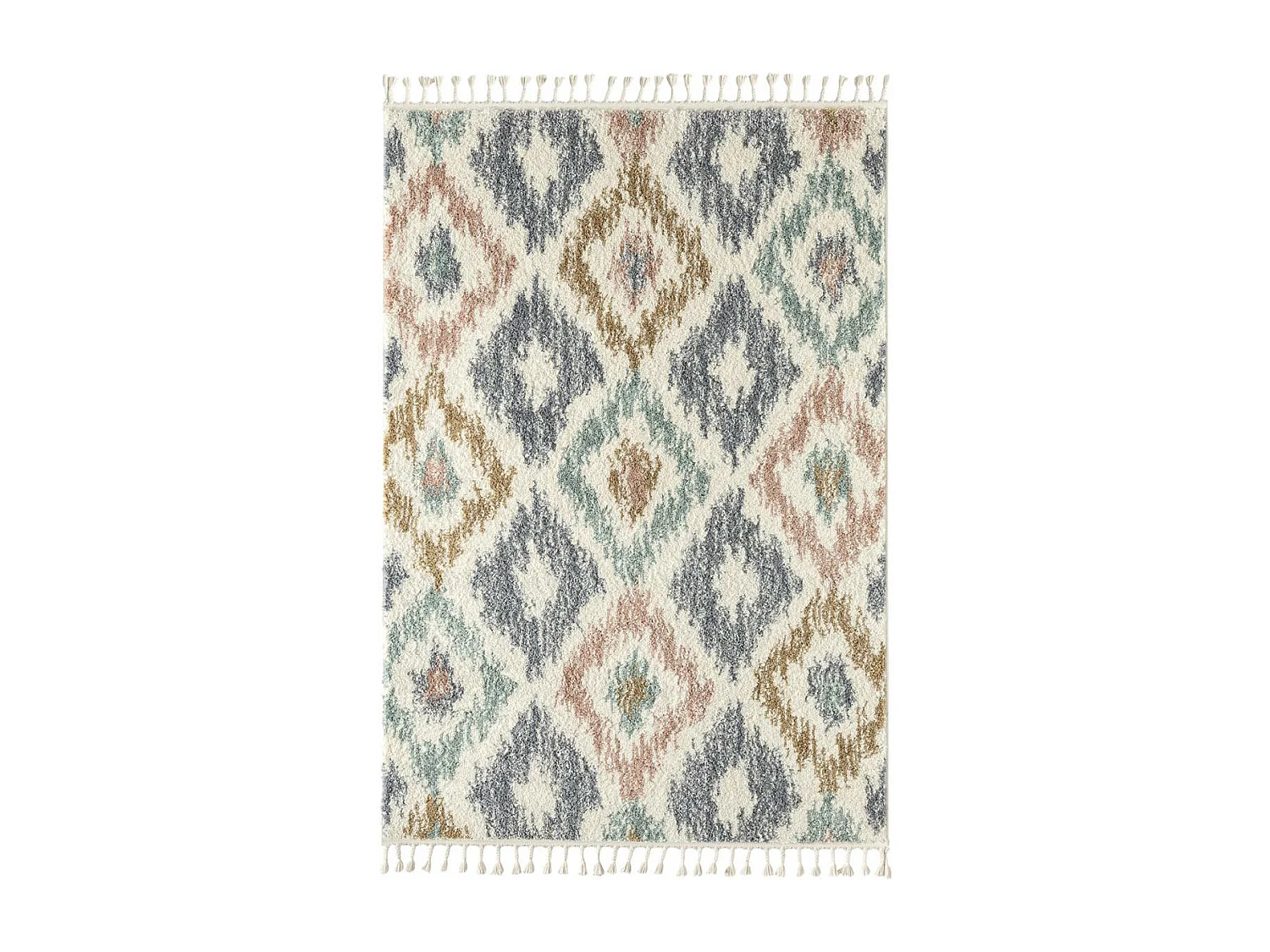 tapis salon 160x230 tissé pastel rectangle motif géométrique PASTEL A