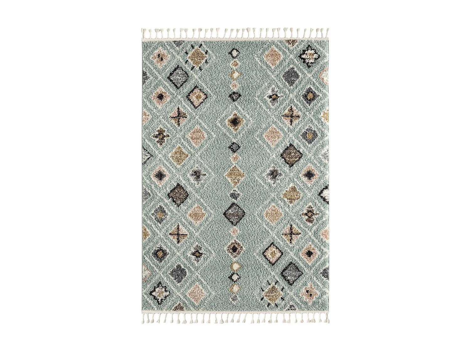 Tapis berbère 160x230 tissé motif saharien PASTEL E turquoise