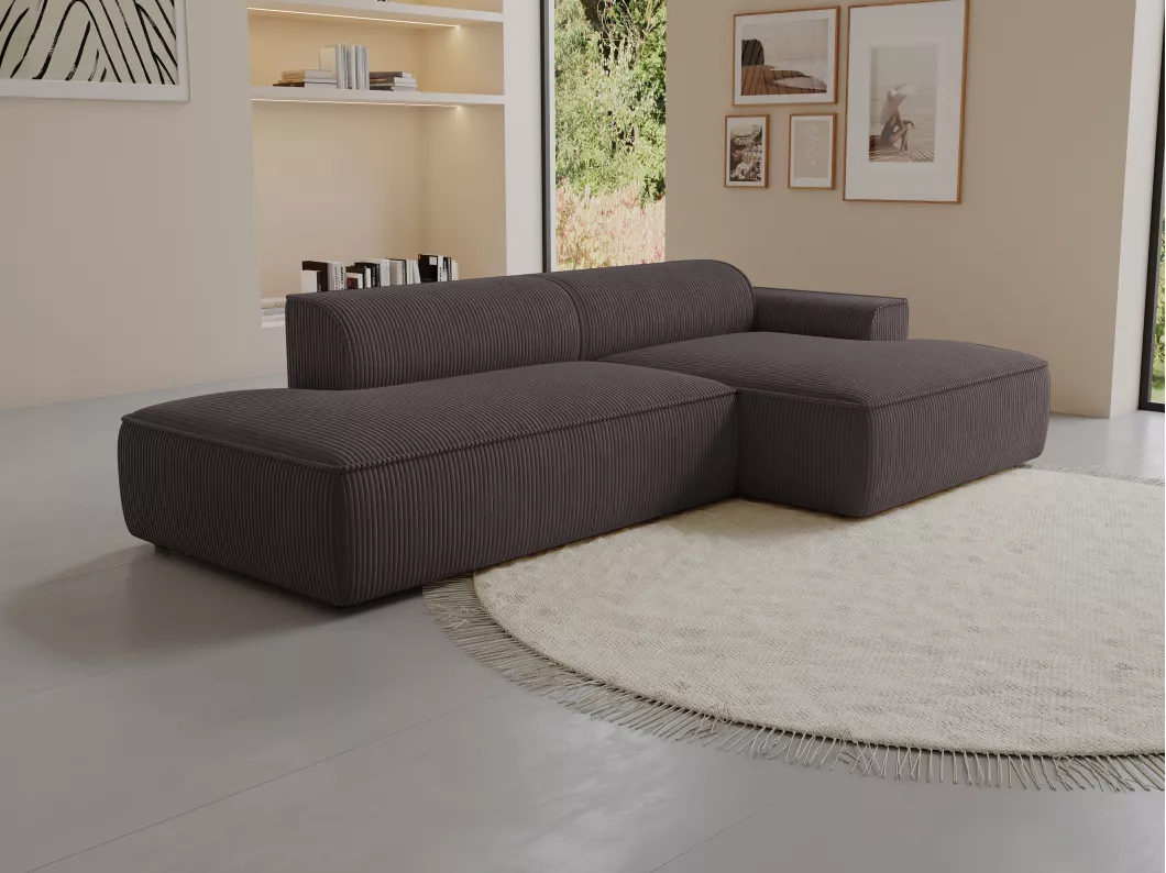 Kauf Unique Ecksofa - Ecke rechts - Cord - Braun - NEPIRI