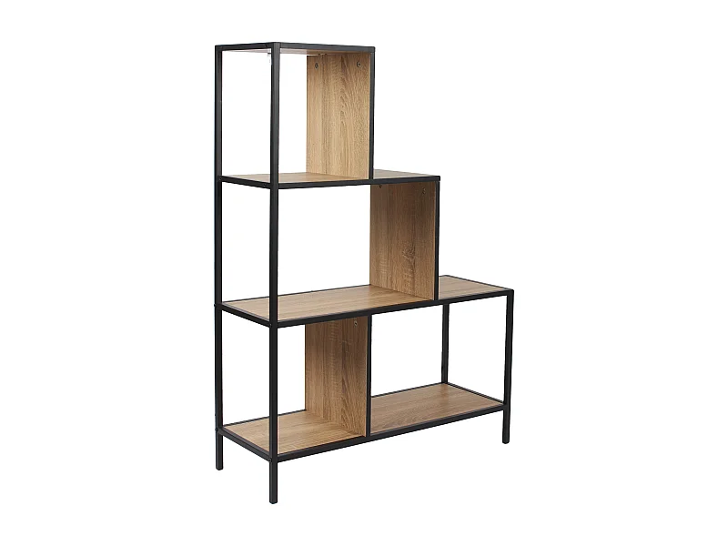 Etagere Escalier Edison H112cm Noir, Marron