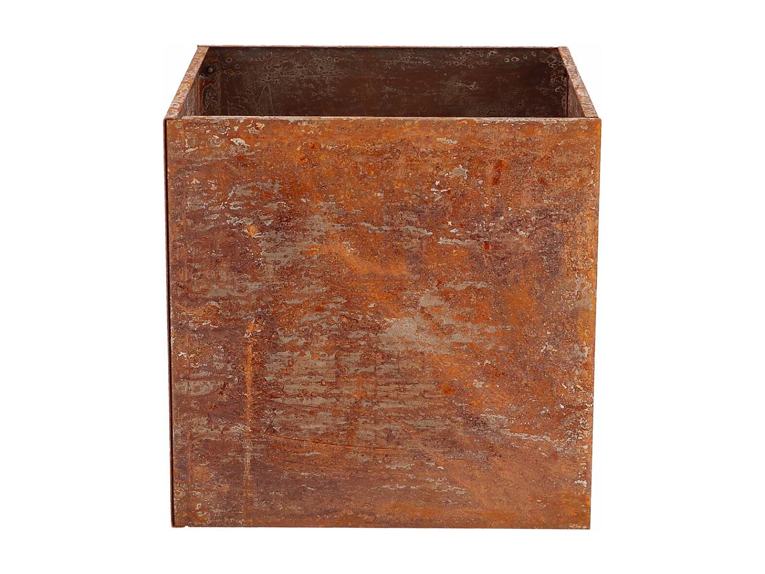 Jardinière en acier corten rouille 38 x 38 x 38 cm