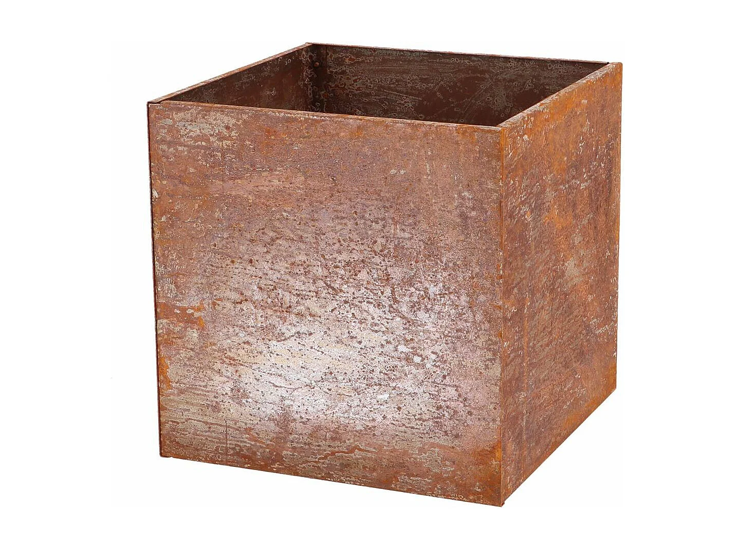 Jardinière en acier corten rouille 38 x 38 x 38 cm