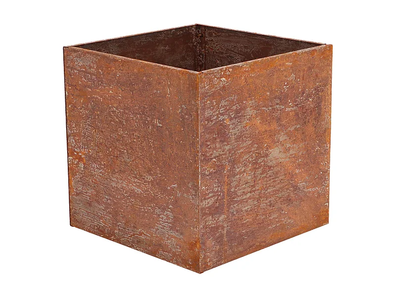 Jardinière en acier corten rouille 38 x 38 x 38 cm