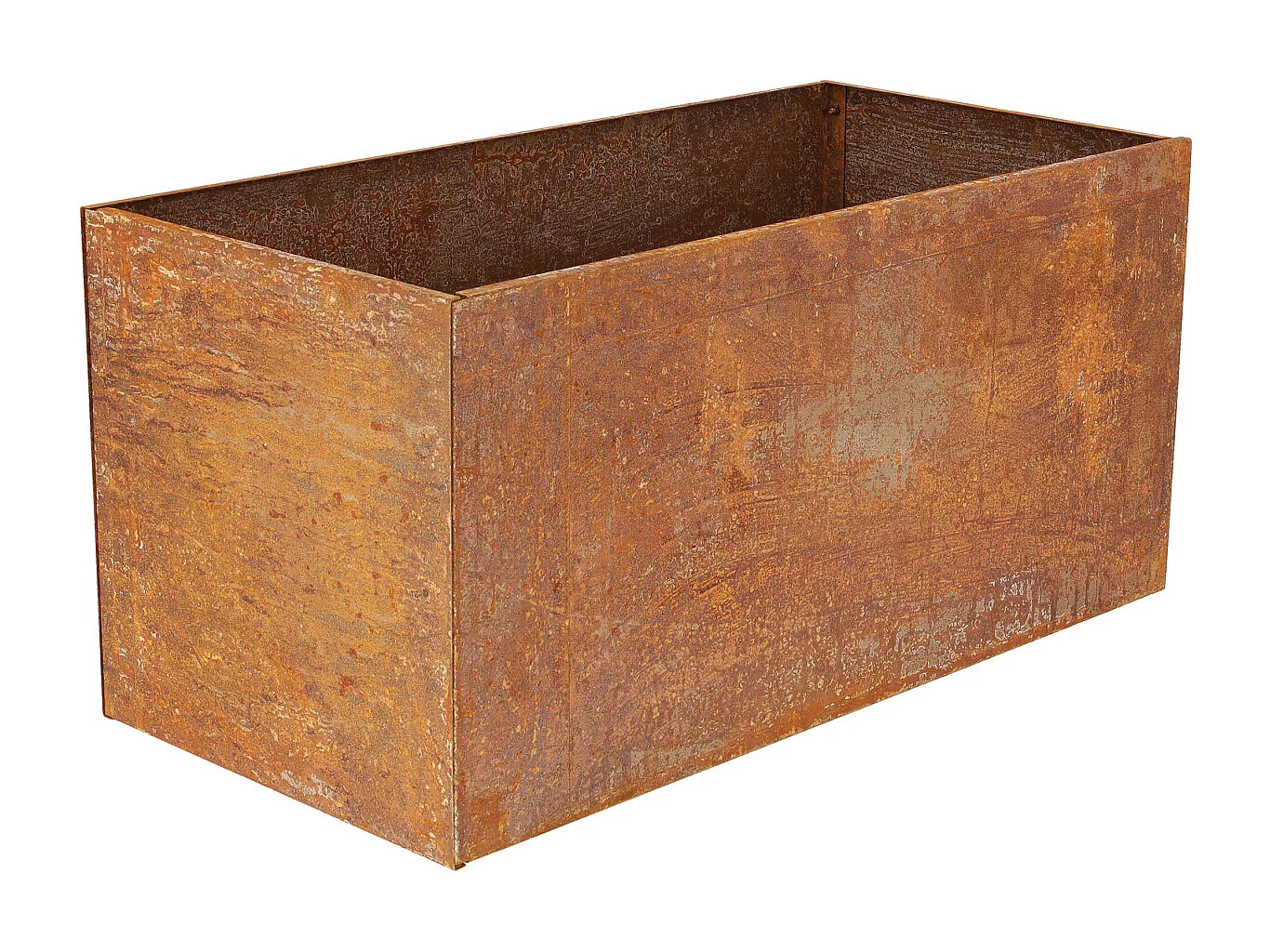 Jardinière en acier corten rouille 78 x 38 x 38 cm