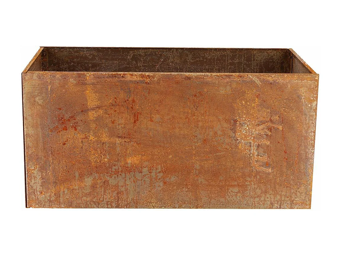 Jardinière en acier corten rouille 78 x 38 x 38 cm