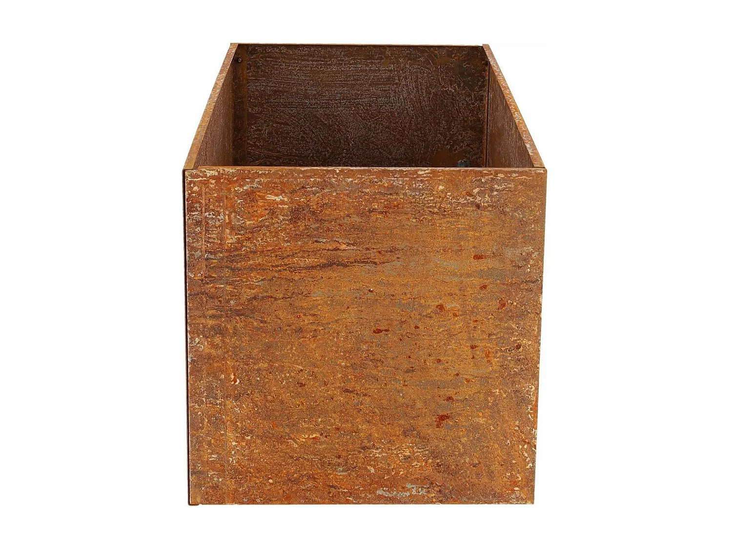 Jardinière en acier corten rouille 78 x 38 x 38 cm