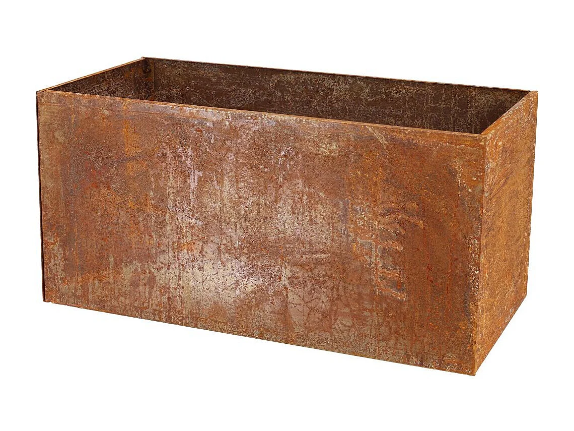 Jardinière en acier corten rouille 78 x 38 x 38 cm