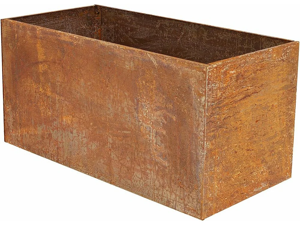 Jardinière en acier corten rouille 78 x 38 x 38 cm
