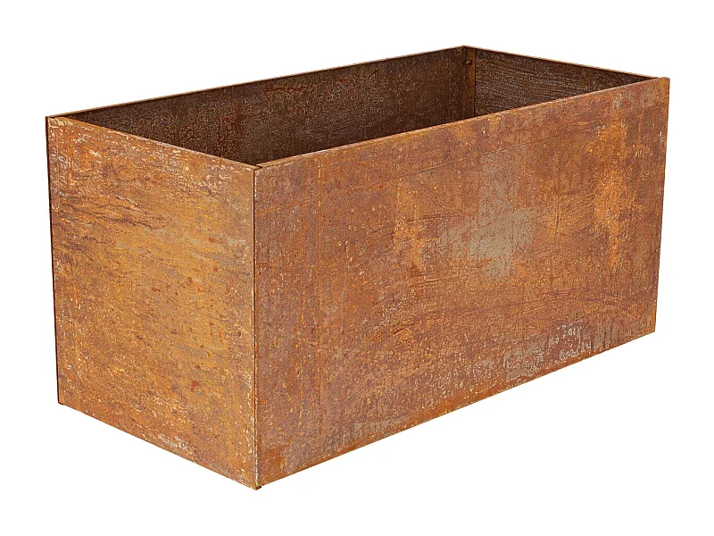 Jardinière en acier corten rouille 78 x 38 x 38 cm