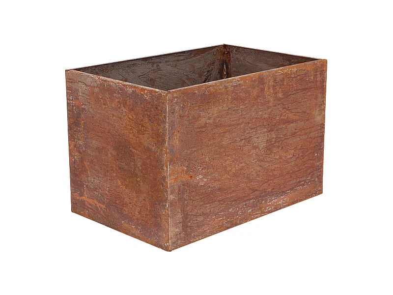 Jardinière en acier corten rouille 58 x 38 x 38 cm