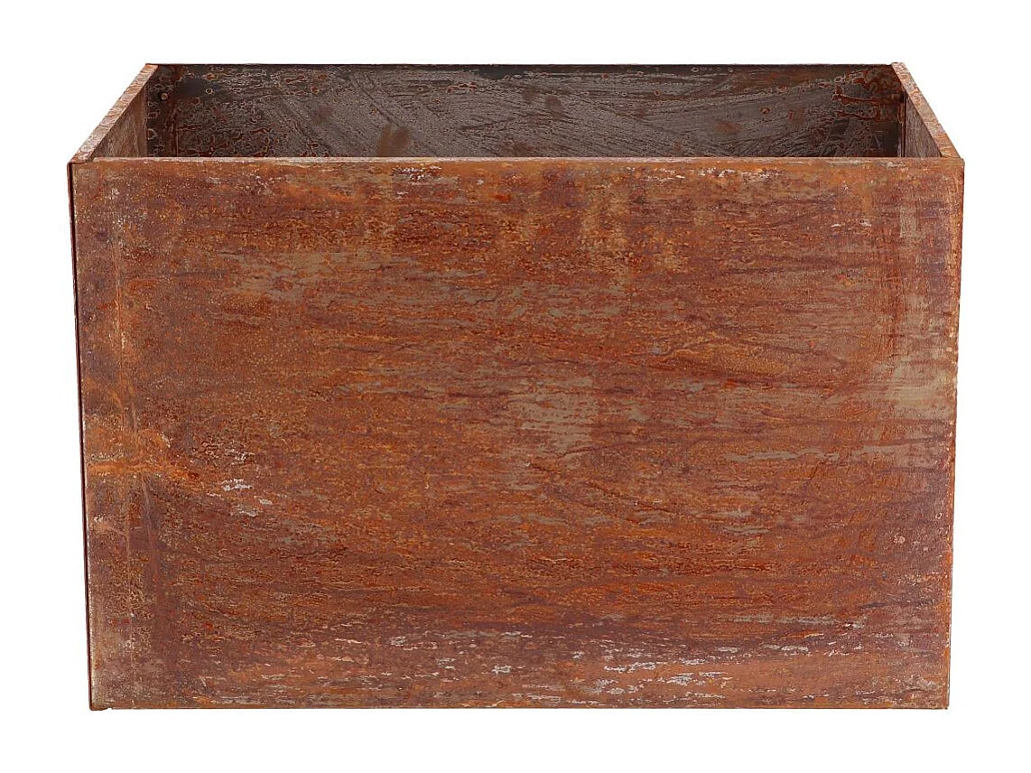 Jardinière en acier corten rouille 58 x 38 x 38 cm