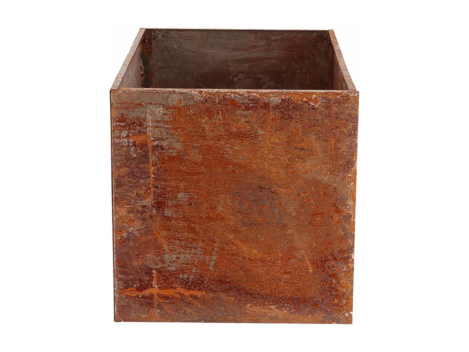 Jardinière en acier corten rouille 58 x 38 x 38 cm