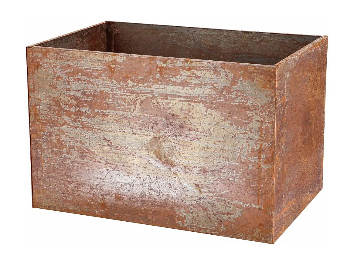 Jardinière en acier corten rouille 58 x 38 x 38 cm