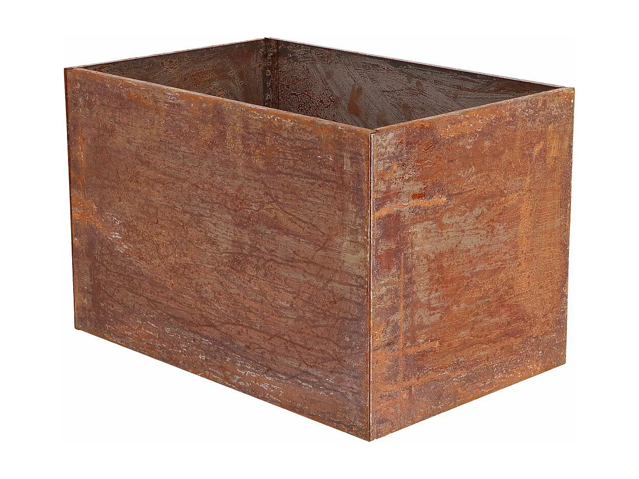 Jardinière en acier corten rouille 58 x 38 x 38 cm