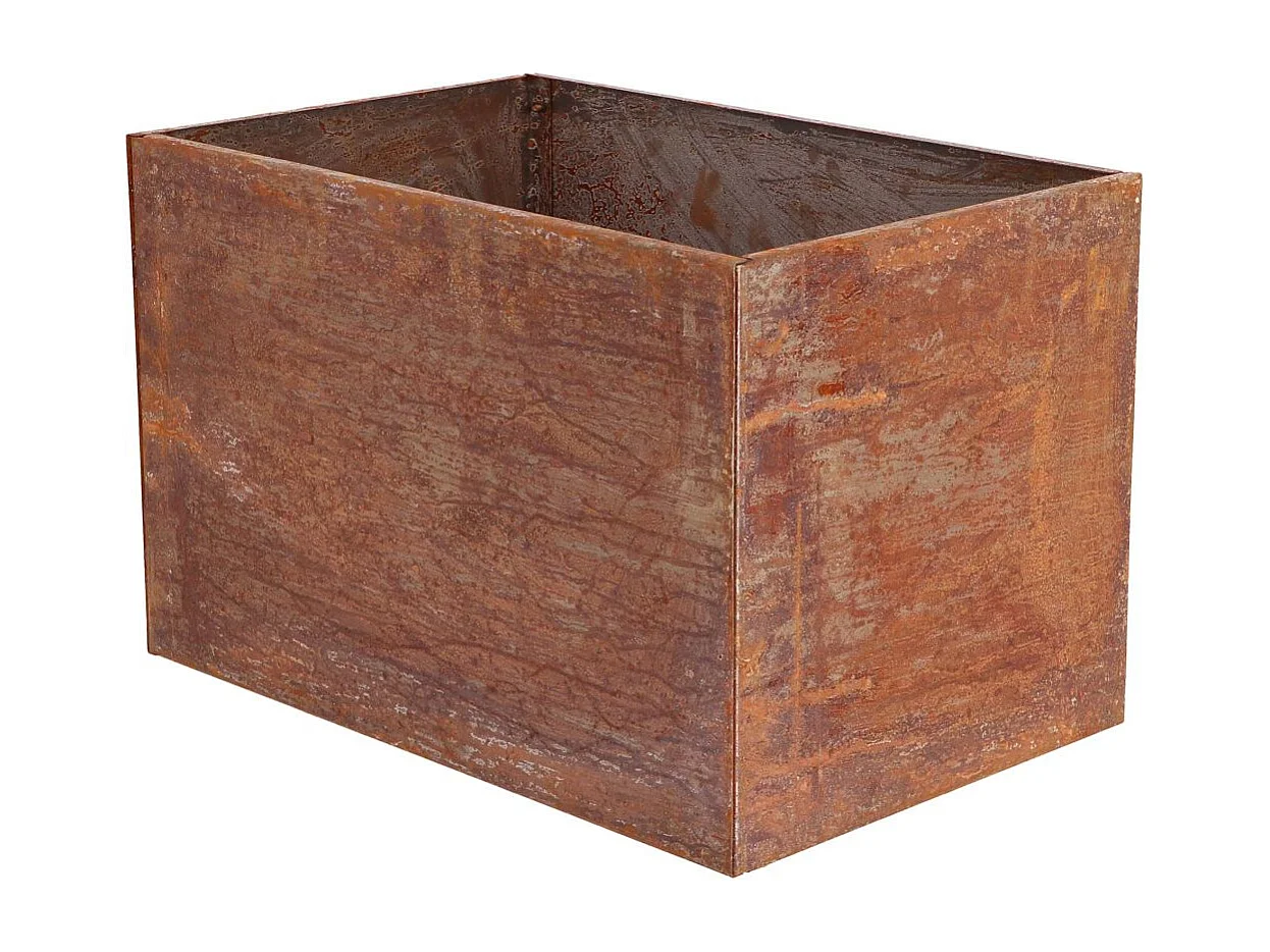 Jardinière en acier corten rouille 58 x 38 x 38 cm