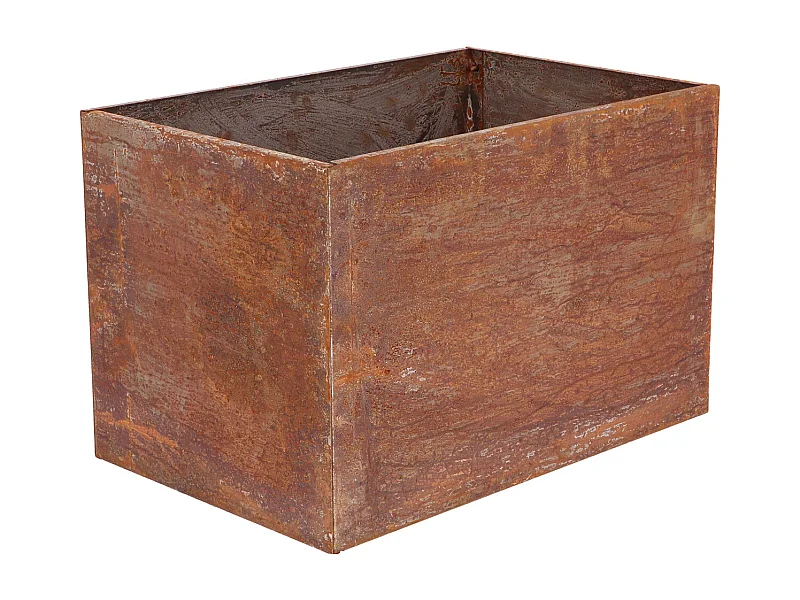Jardinière en acier corten rouille 58 x 38 x 38 cm