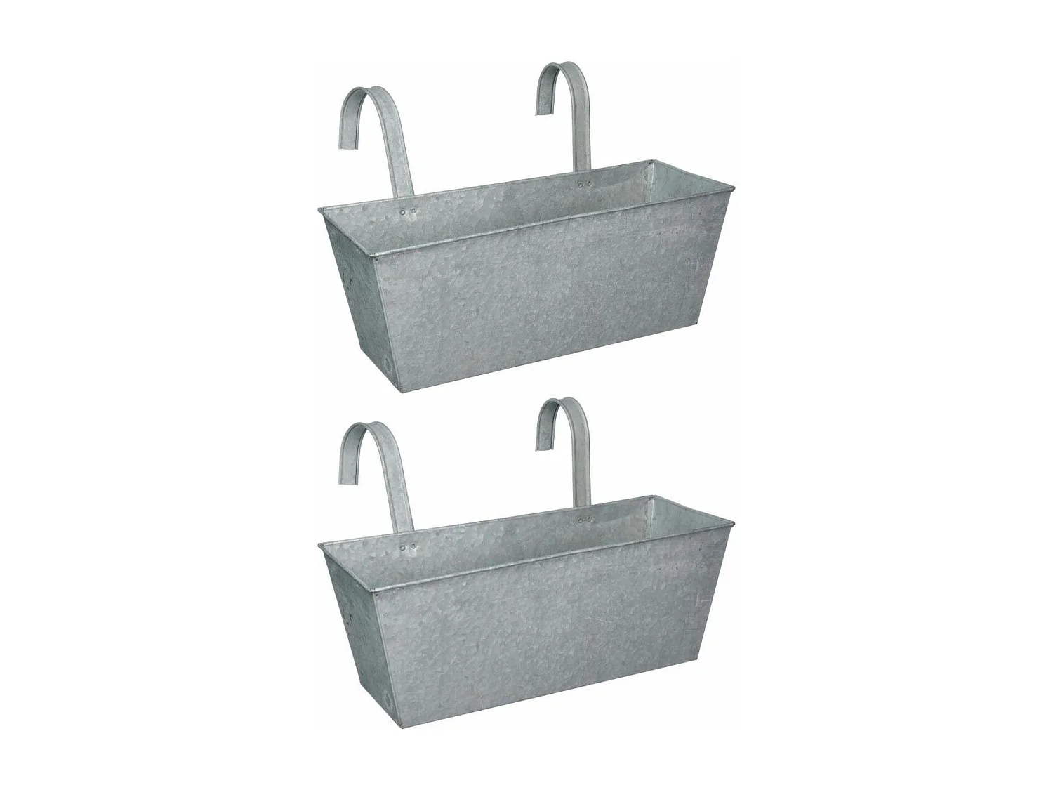 Jardinière balcon en zinc à suspendre (Lot de 2)