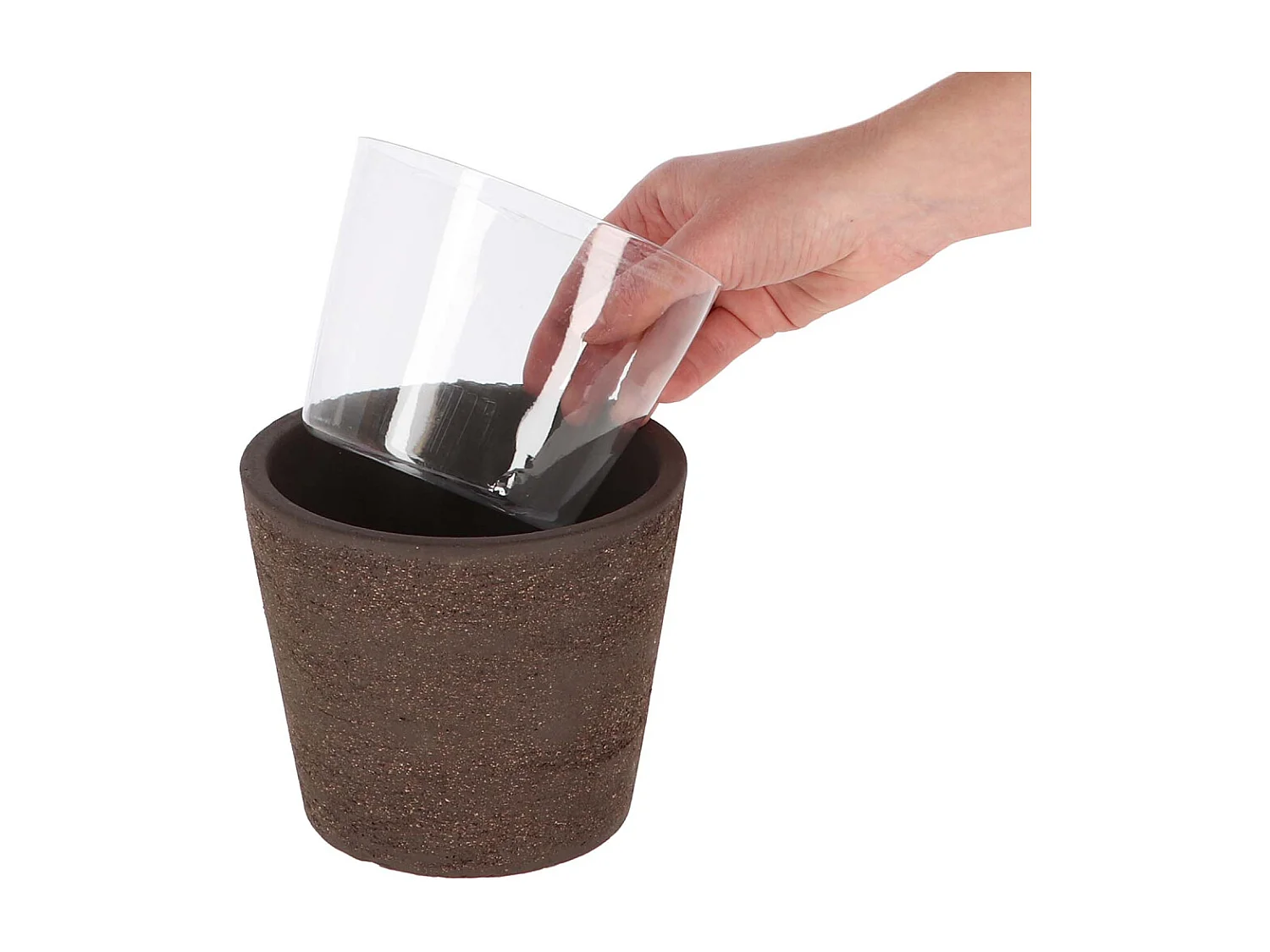 Pot de fleur en terre cuite non verni marron 15 cm