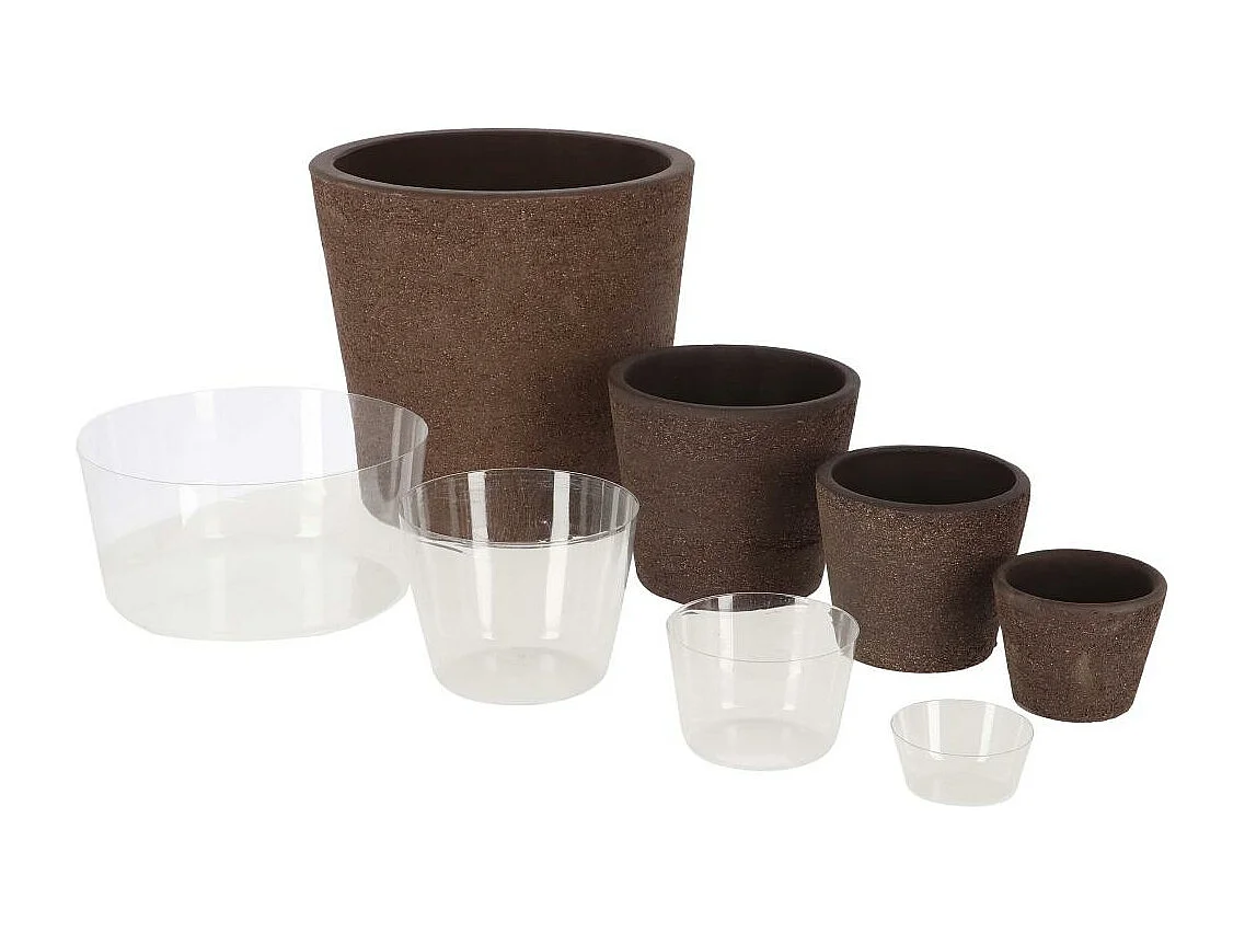 Pot de fleur en terre cuite non verni marron 15 cm