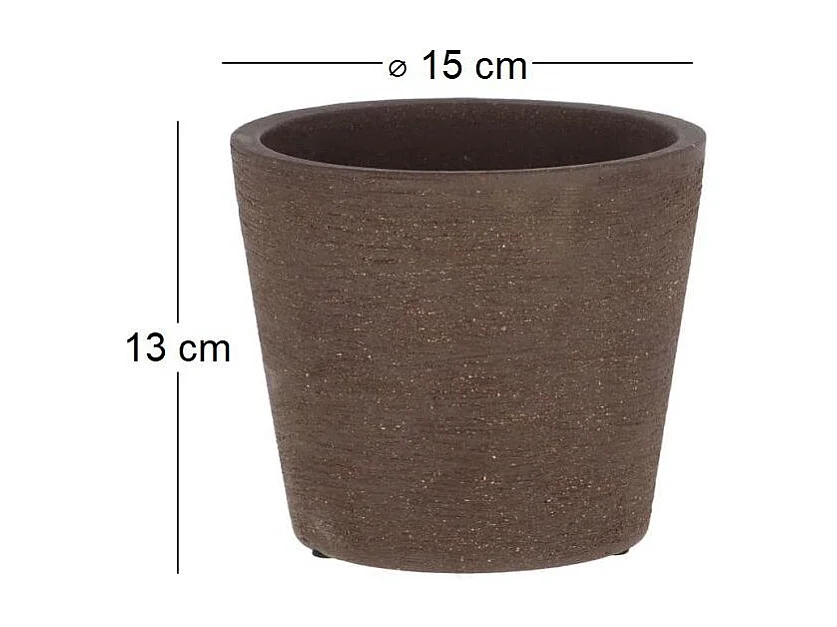 Pot de fleur en terre cuite non verni marron 15 cm