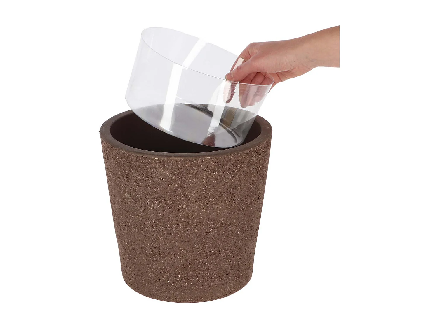 Pot de fleur en terre cuite non verni marron 25 cm