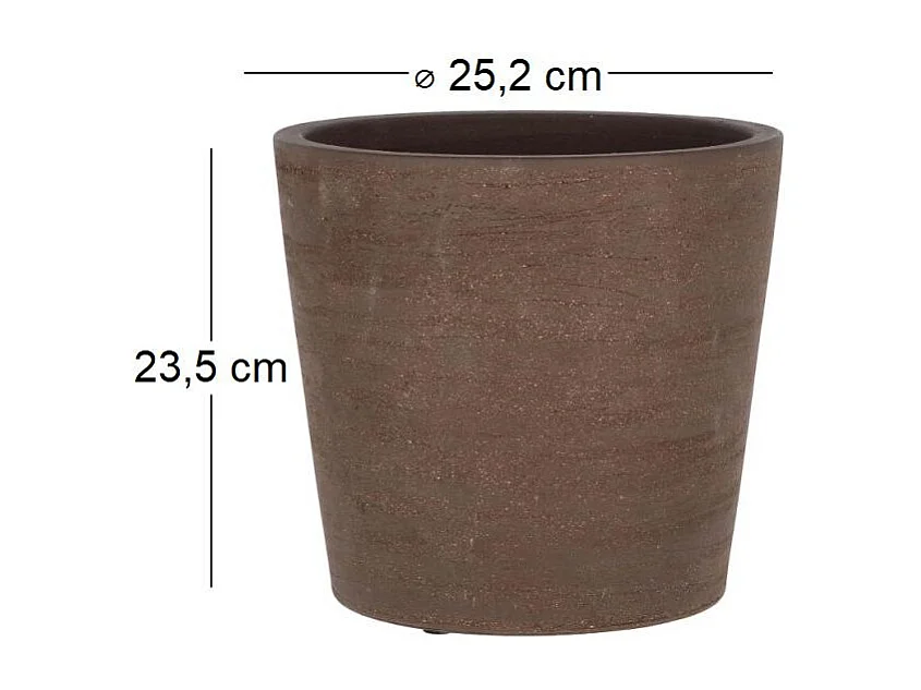 Pot de fleur en terre cuite non verni marron 25 cm