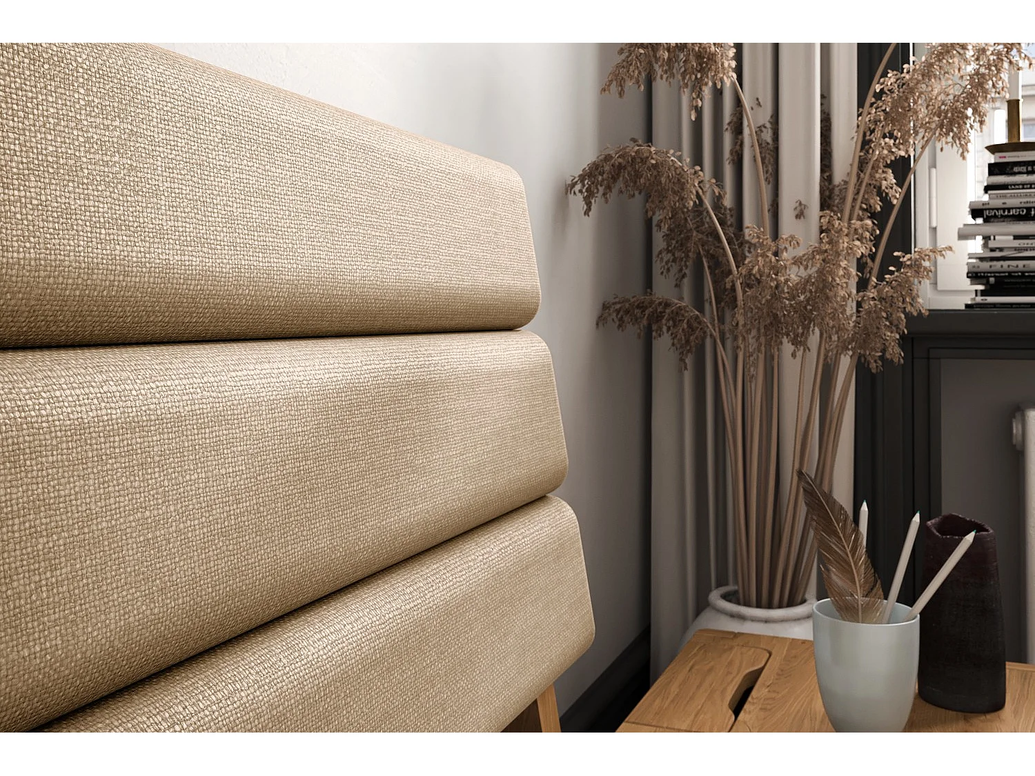 TWIG - Massivholzbett 120x200 cm aus Wildeiche, Naturgeölt