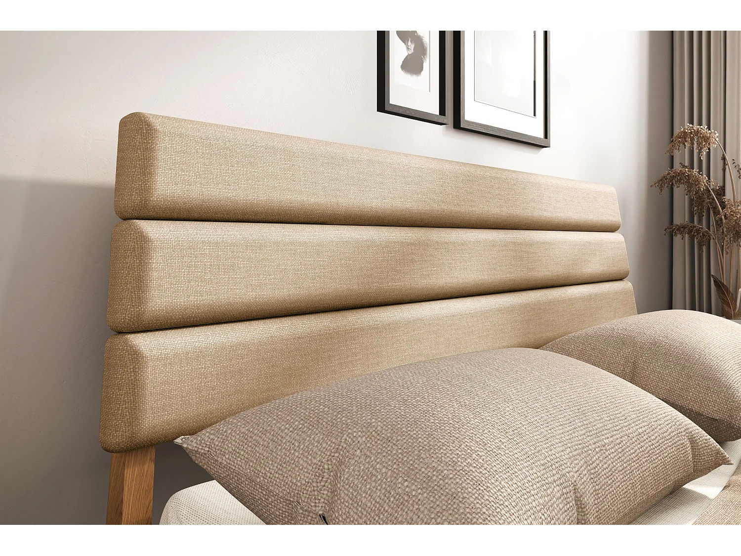 TWIG - Massivholzbett 200x210 cm aus Wildeiche, Naturgeölt