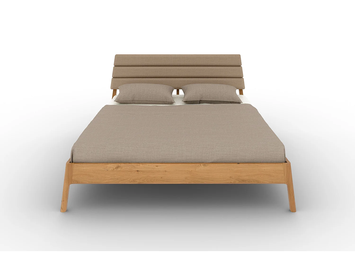 TWIG - Massivholzbett 90x210 cm aus Wildeiche, Naturgeölt