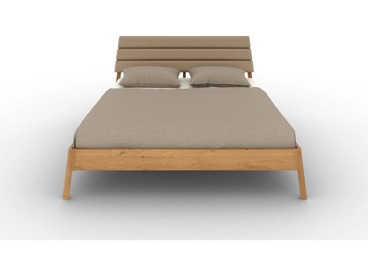 TWIG - Massivholzbett 90x190 cm aus Wildeiche, Naturgeölt