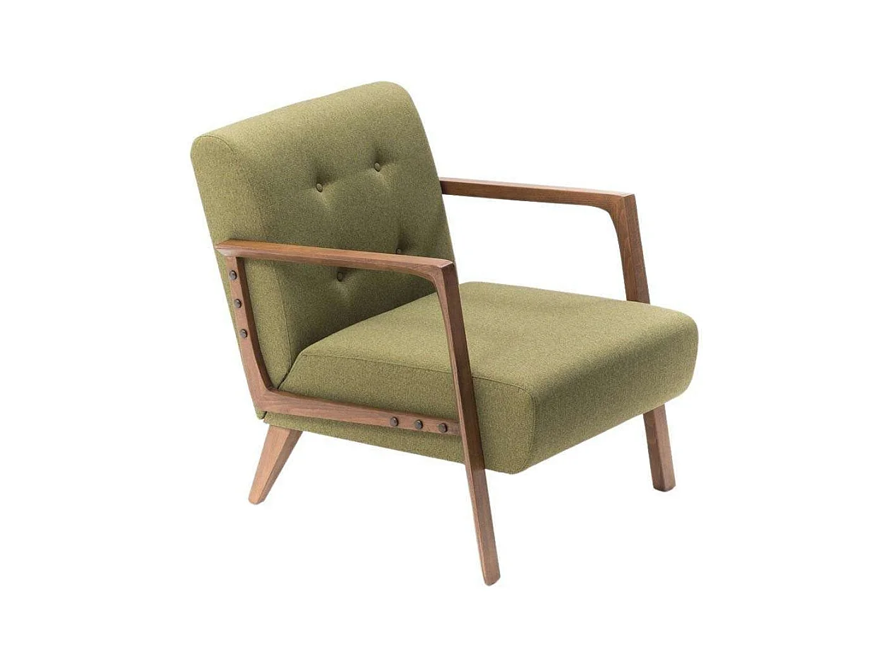 Fauteuil en tissu vert Kemer