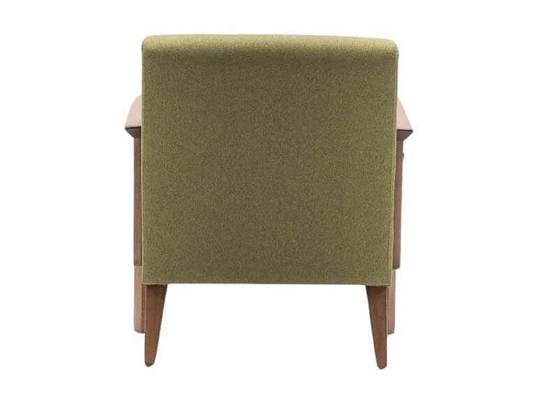 Moderne fauteuil – 69x80x83 cm – Groen – 100% polyester, beukenhout, walnoot