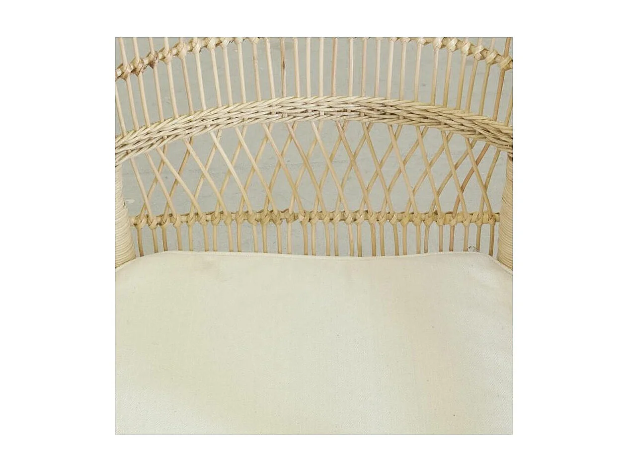 Fauteuil Malawi en rotin naturel + coussin