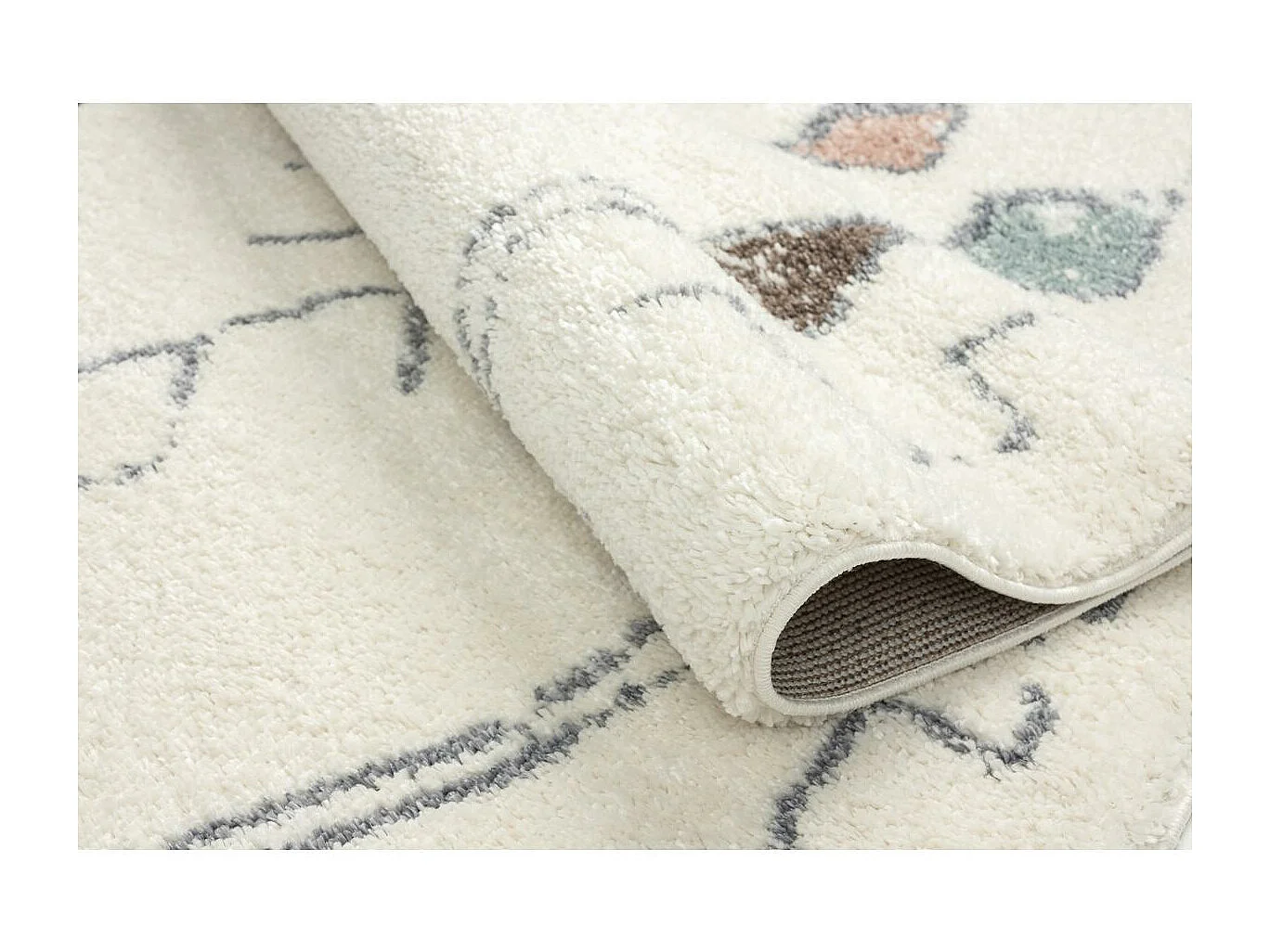 Tapis berbère 120x170 tissé motif saharien PASTEL B crème