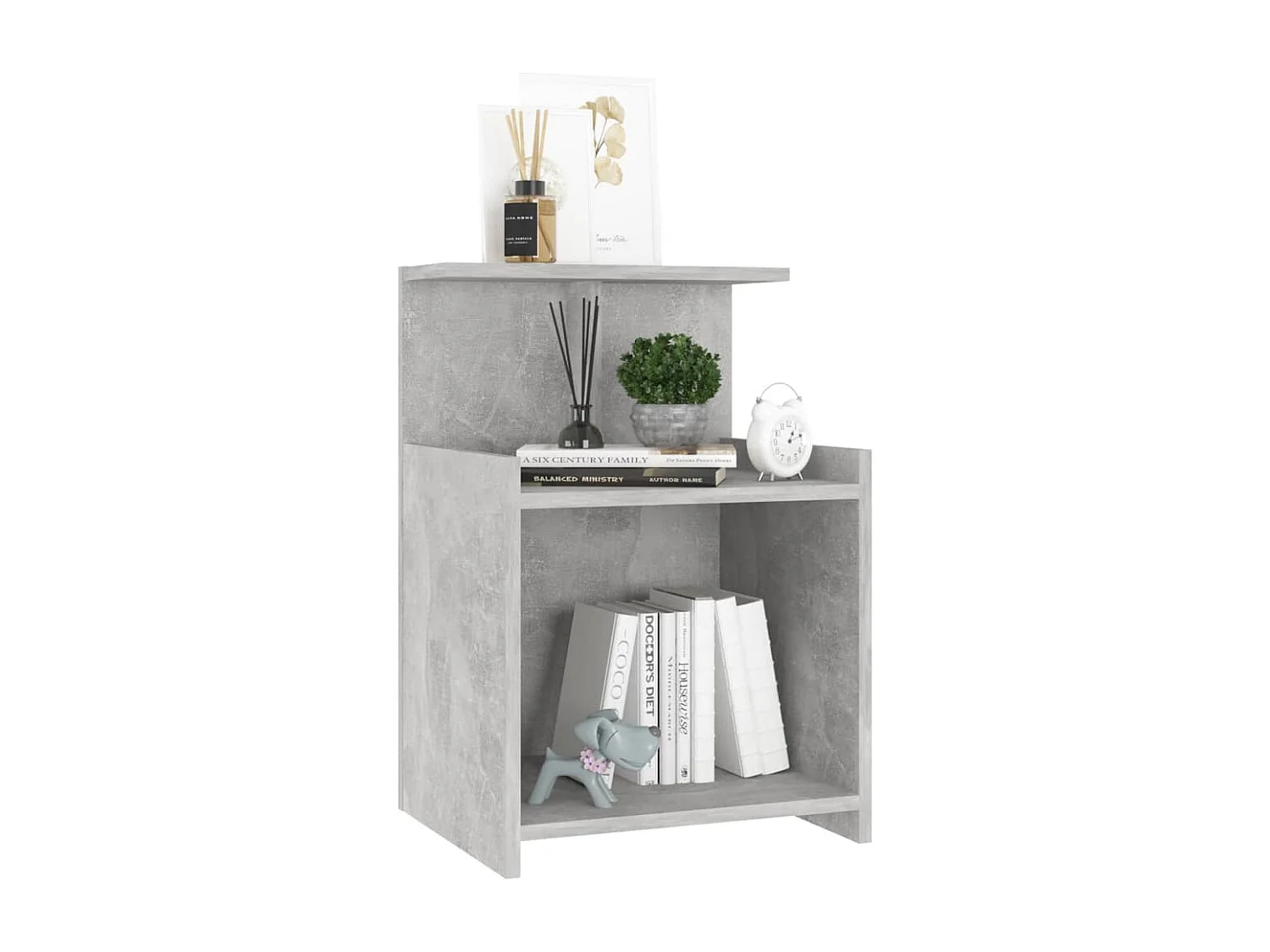 Comodini 2pz Grigio Cemento 40x35x60 cm in Legno Multistrato