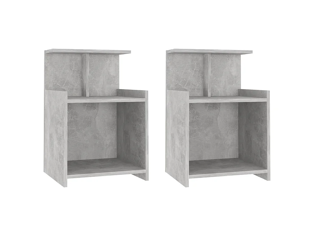 Tables de chevet 2 pcs Gris béton 40x35x60 cm Aggloméré