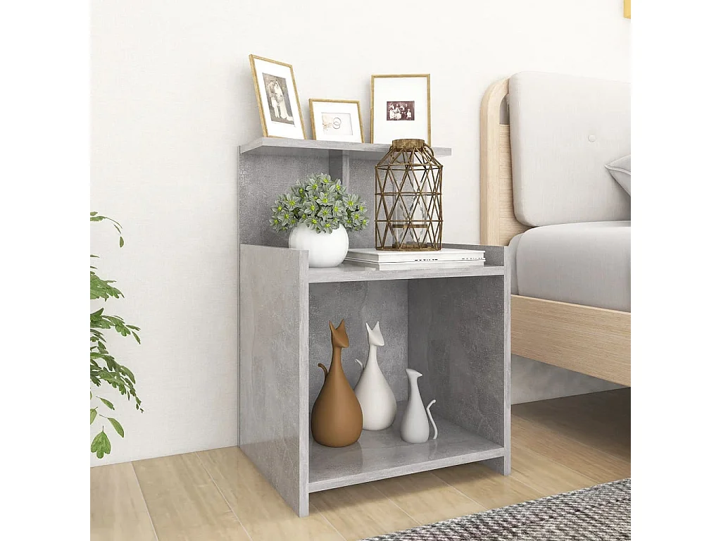 Tables de chevet 2 pcs Gris béton 40x35x60 cm Aggloméré