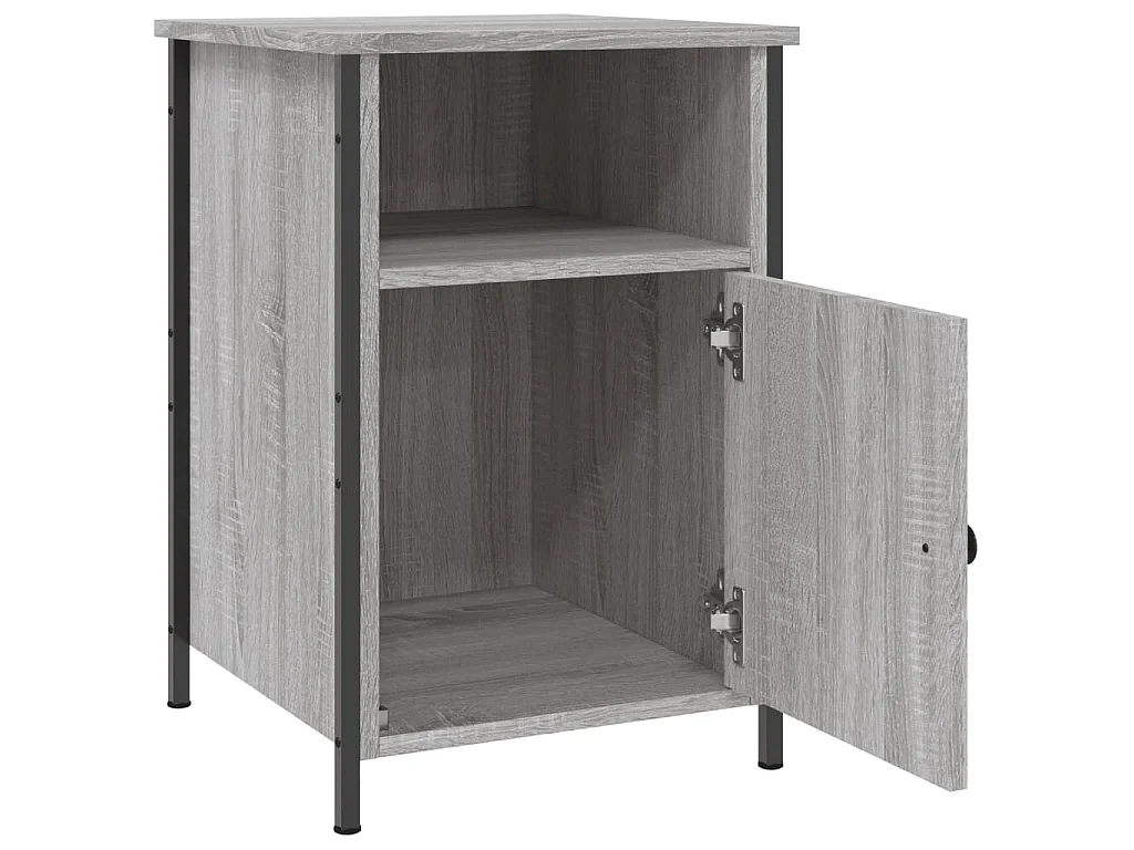 Nachtkastje 40x42x60 cm bewerkt hout grijs sonoma eikenkleurig
