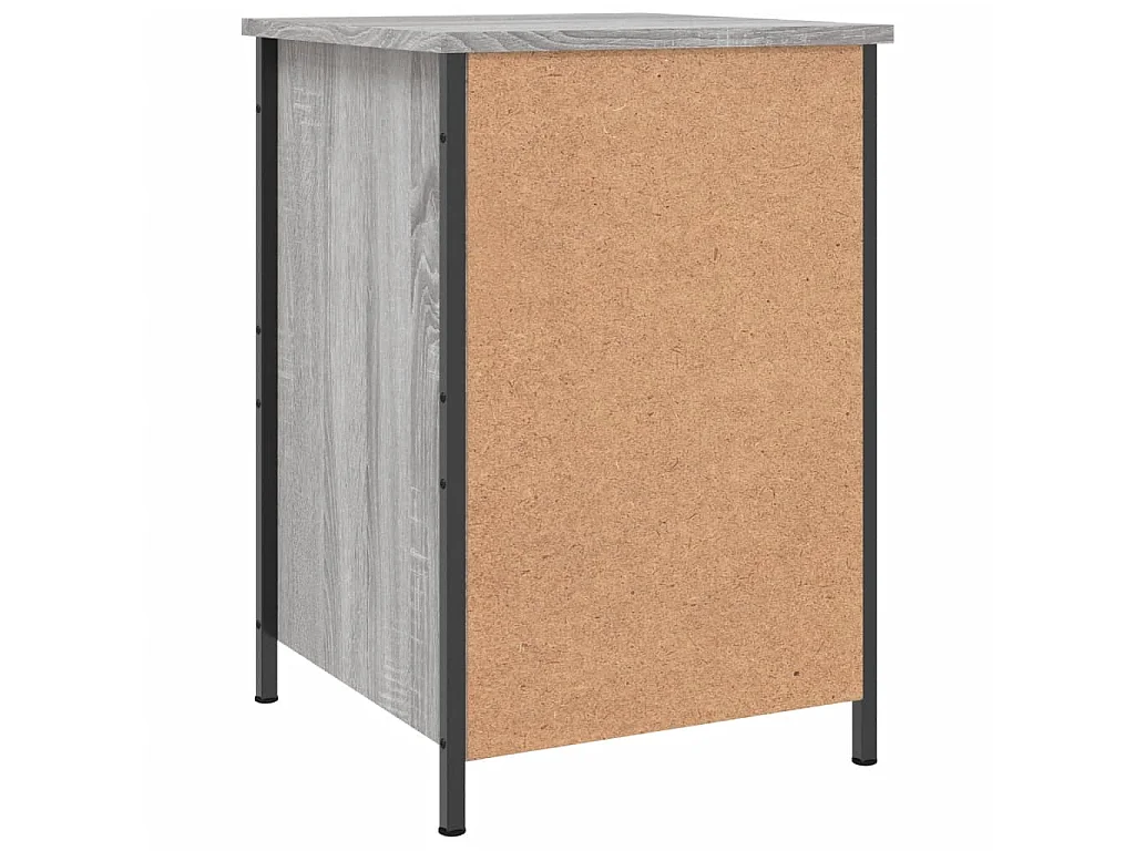Nachtkastje 40x42x60 cm bewerkt hout grijs sonoma eikenkleurig
