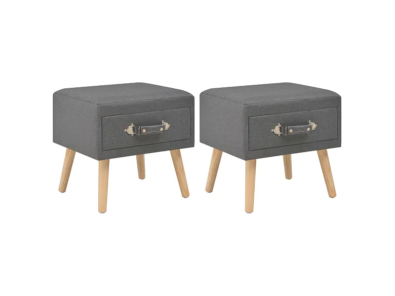 Tables de chevet 2 pcs Gris foncé 40x35x40 cm Tissu