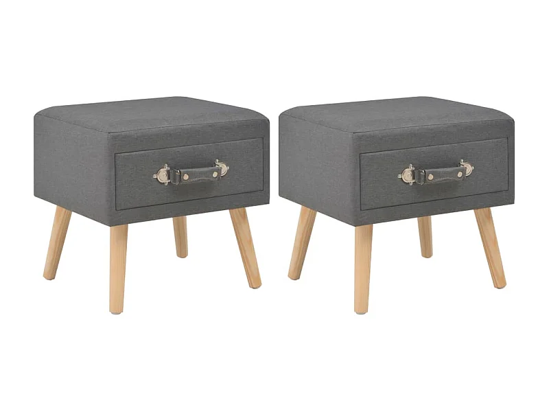 Tables de chevet 2 pcs Gris foncé 40x35x40 cm Tissu