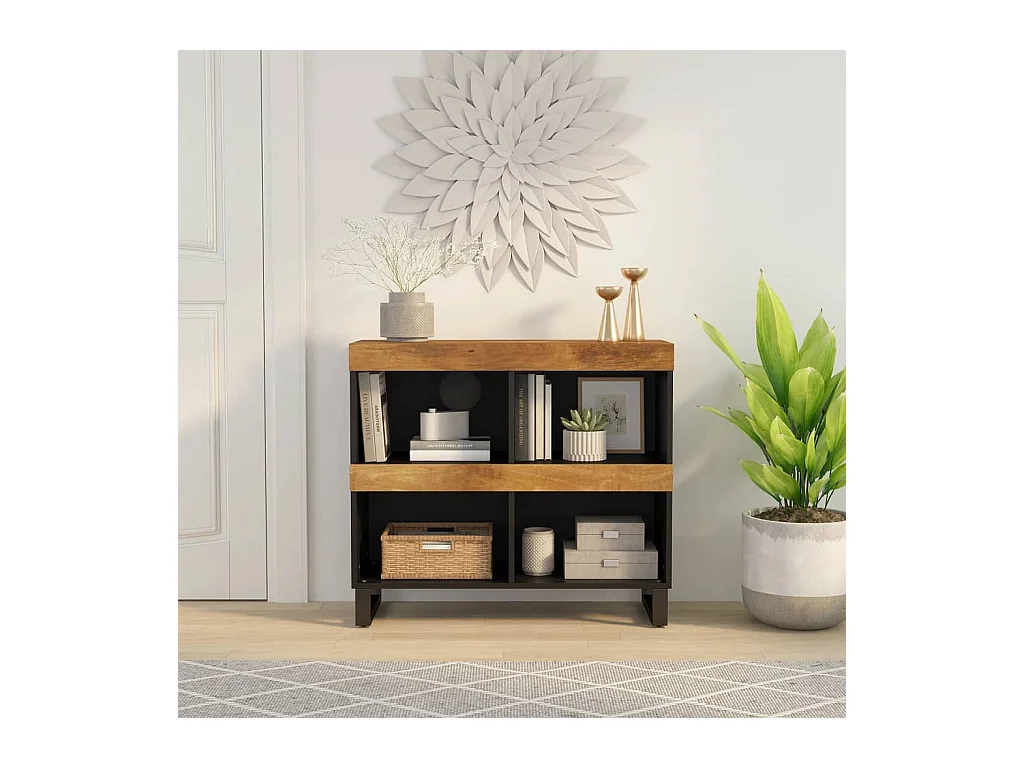Beistellschrank 85x33x75 cm Massivholz Mango