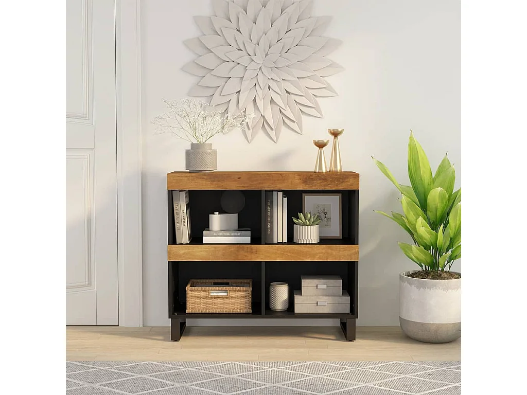 Bijzetkast 85x33x75 cm massief mangohout