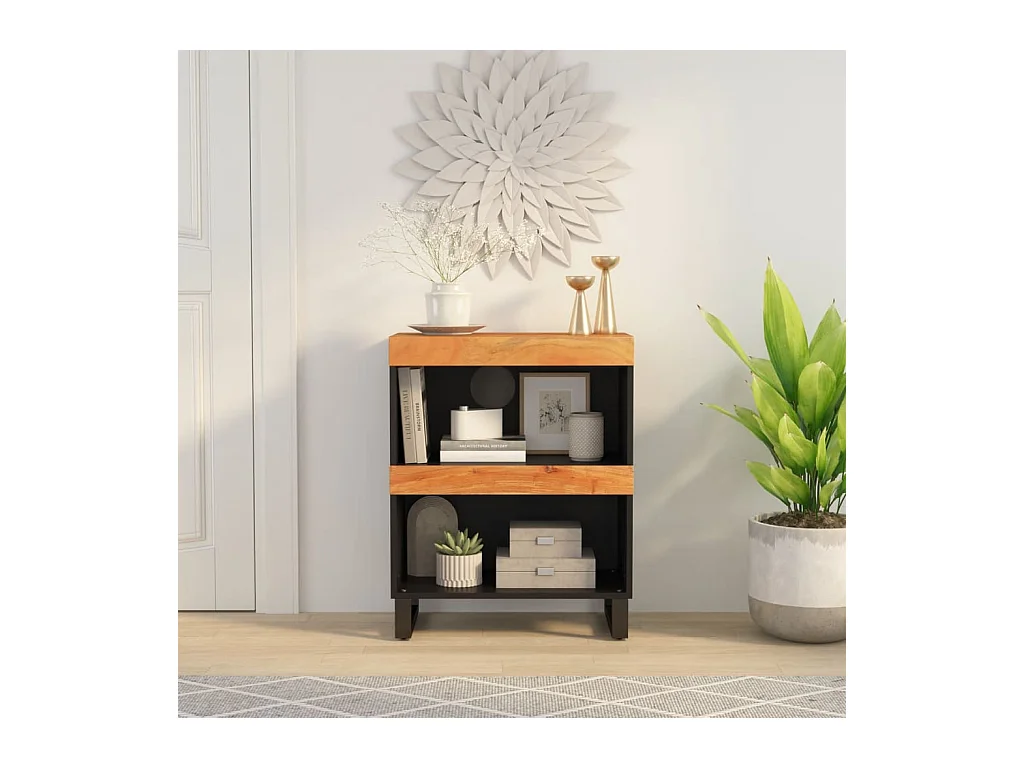 Armoire latérale 60x33x75 cm bois massif d'acacia